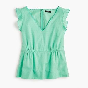 J. Crew Swiss Dot Peplum top
